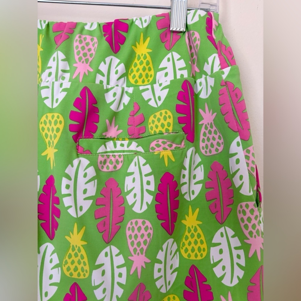 Katherine Way Pleated Pineapple Print Skort Small Sumer Resortwear - Picture 5 of 7